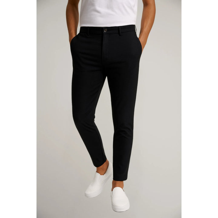 Herre Skræddersyede Slim-Fit Chino Bukser - Black