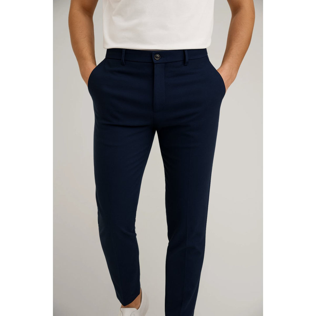 Herre Skræddersyede Slim-Fit Chino Bukser - Navy Blue