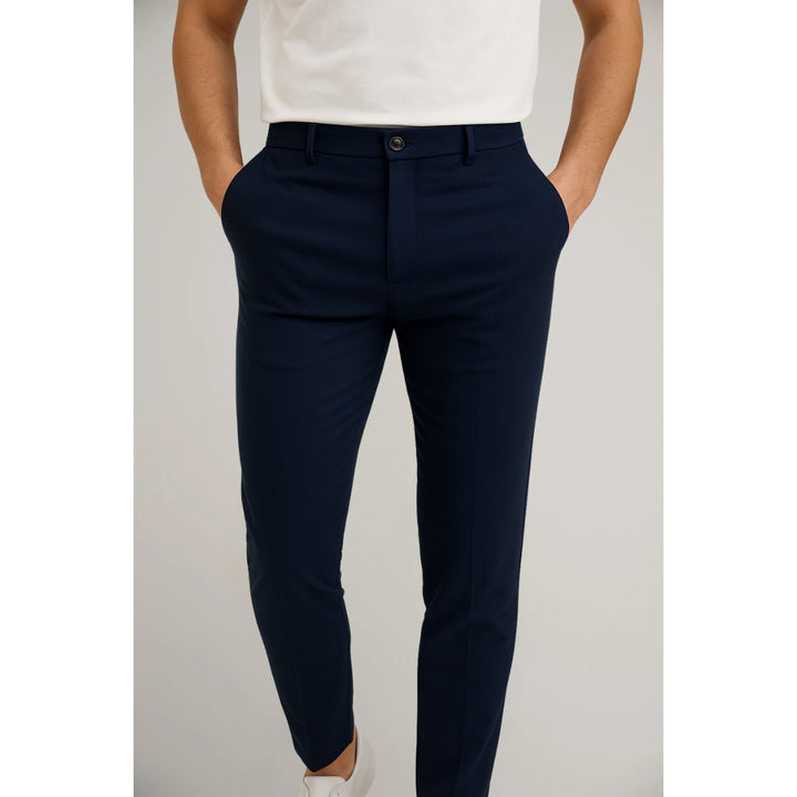 Herre Skræddersyede Slim-Fit Chino Bukser - Navy Blue