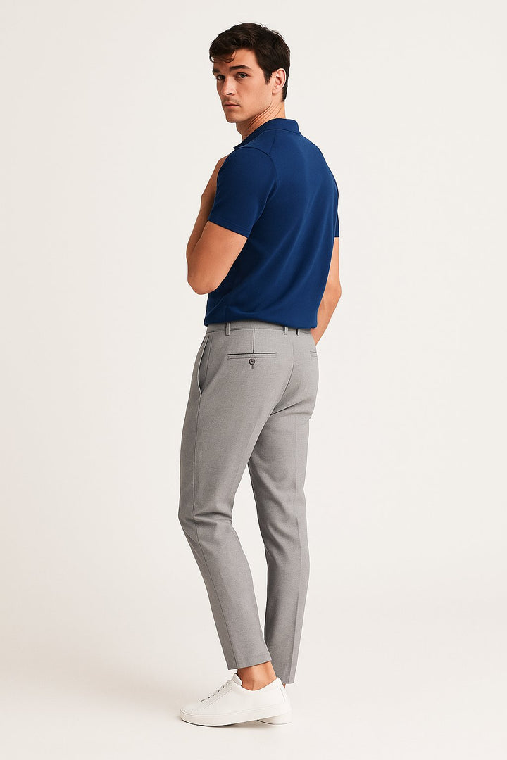 Herre Skræddersyede Slim-Fit Chino Bukser - Light Grey