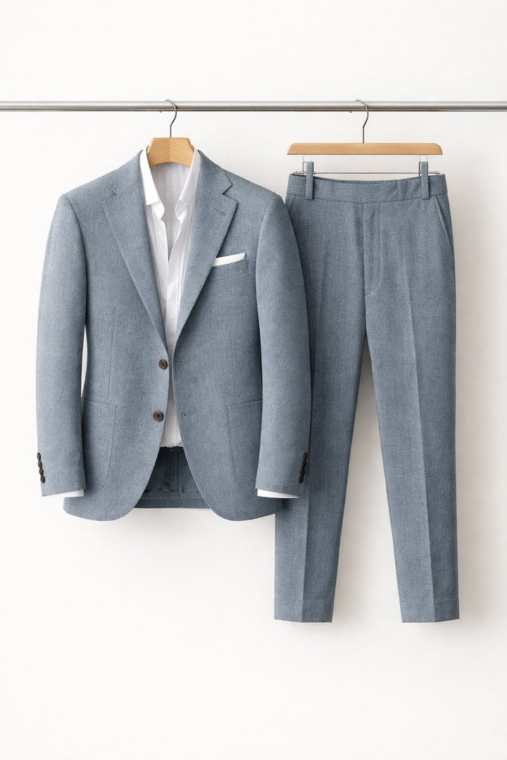 Herre Slim-Fit Two-Piece Set Struktureret Businesskjole