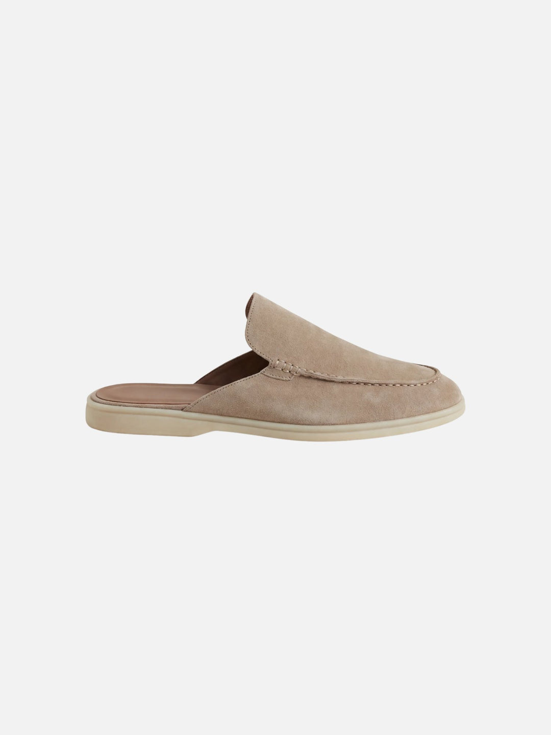 Herre Slip-On Mules Åben Hæl Syede Detaljer - Light Grey