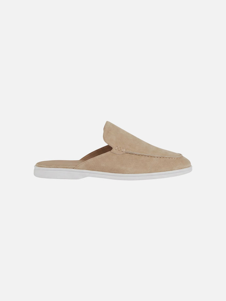 Herre Slip-On Mules Åben Hæl Syede Detaljer - Beige