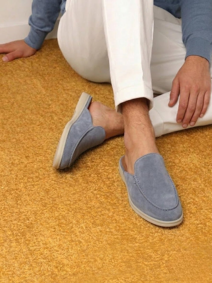 Herre Slip-On Mules Åben Hæl Syede Detaljer