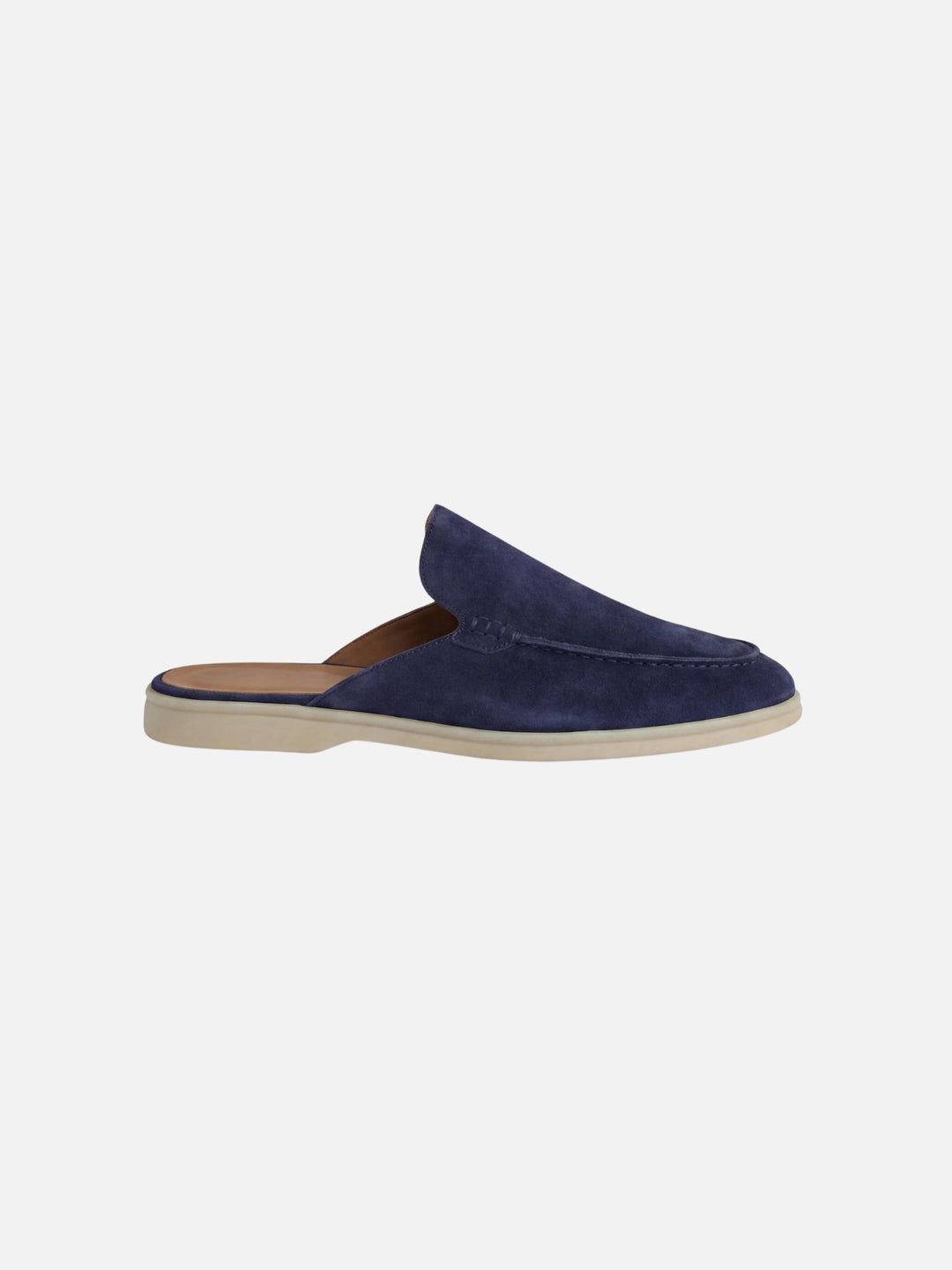 Herre Slip-On Mules Åben Hæl Syede Detaljer - Navy