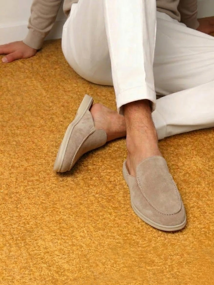 Herre Slip-On Mules Åben Hæl Syede Detaljer