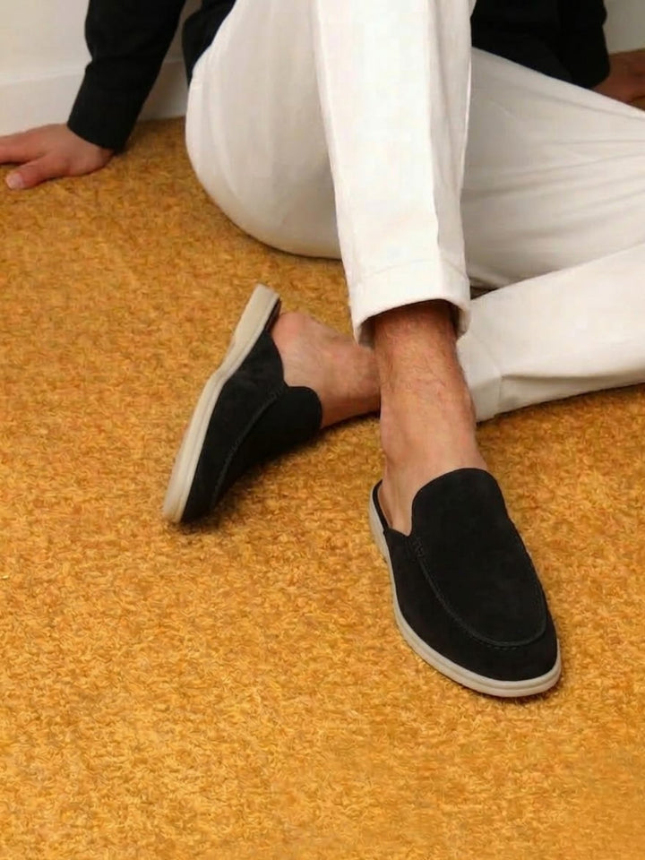 Herre Slip-On Mules Åben Hæl Syede Detaljer