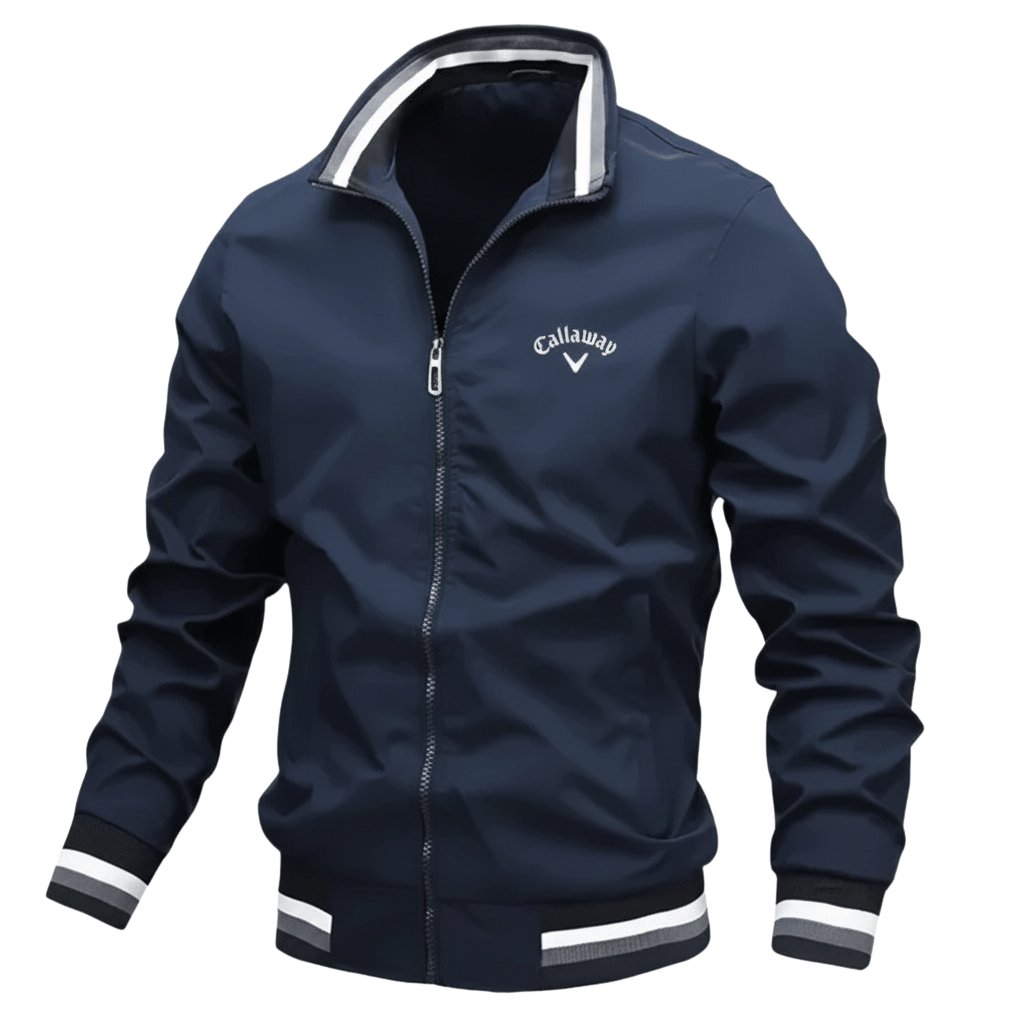Herre Windbreaker Jakke Vandafvisende Med Lynlås - Blue
