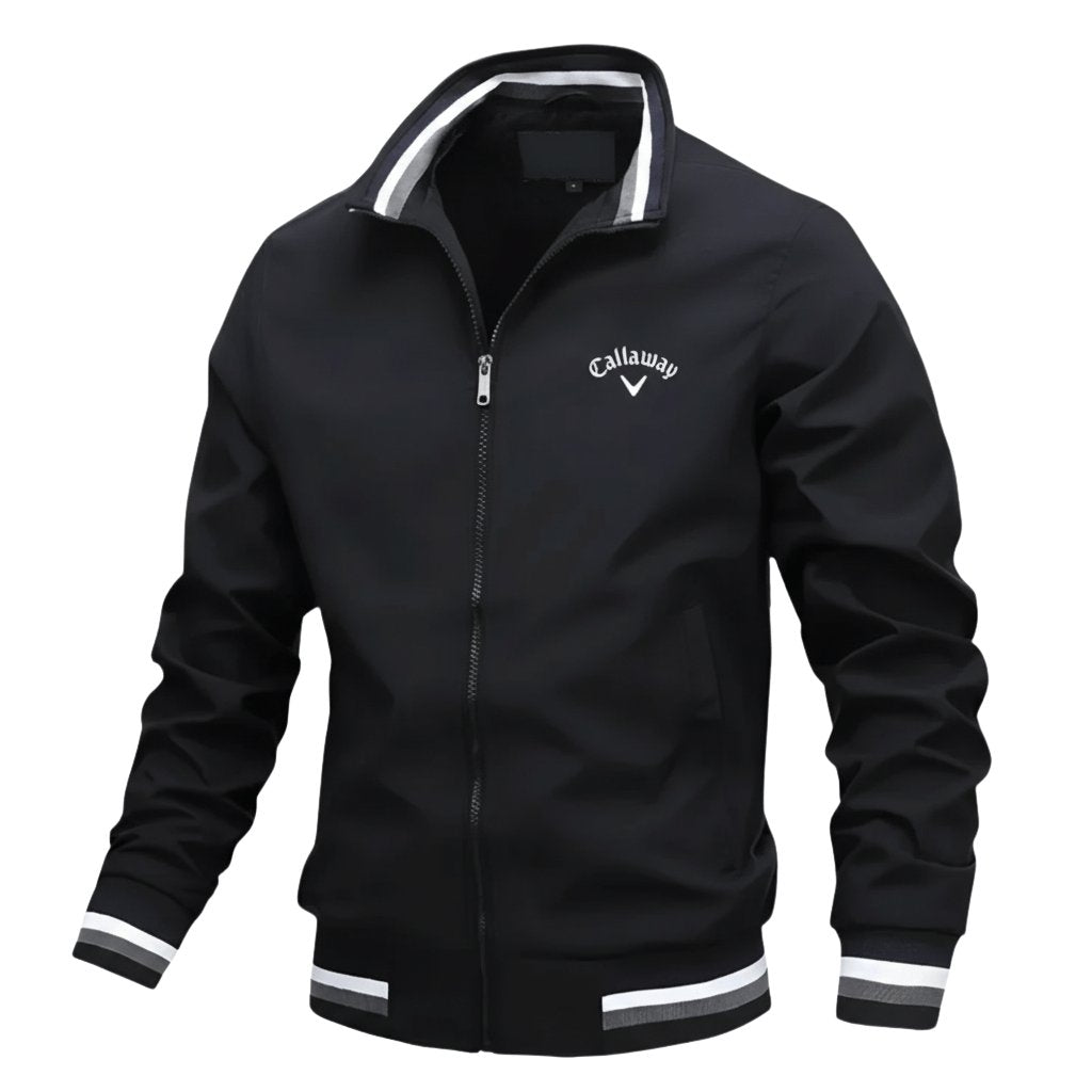 Herre Windbreaker Jakke Vandafvisende Med Lynlås - Black