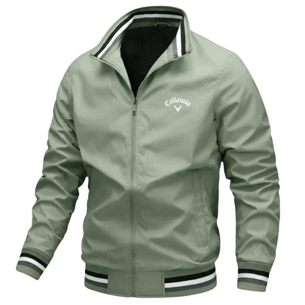 Herre Windbreaker Jakke Vandafvisende Med Lynlås - Green