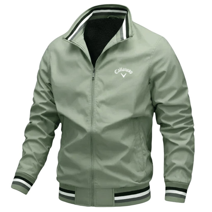 Herre Windbreaker Jakke Vandafvisende Med Lynlås - Green