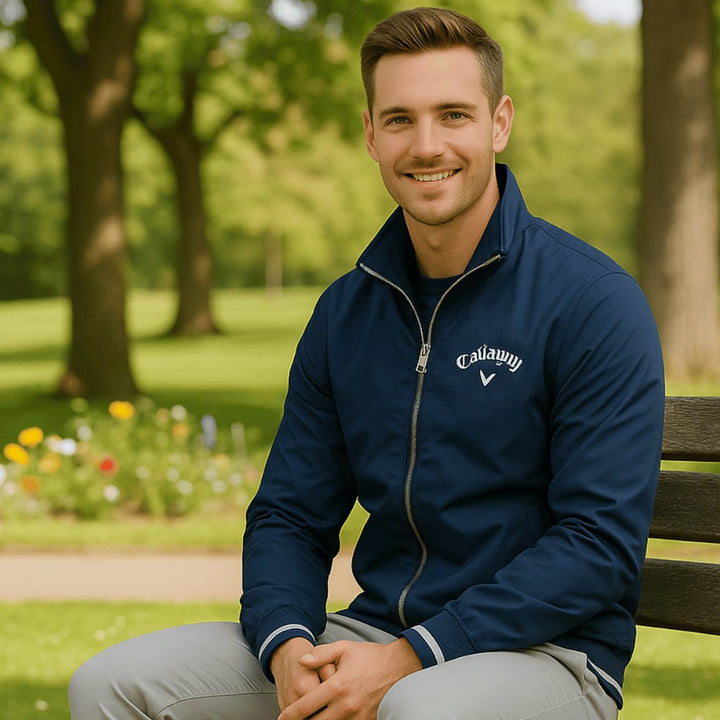 Herre Windbreaker Jakke Vandafvisende Med Lynlås