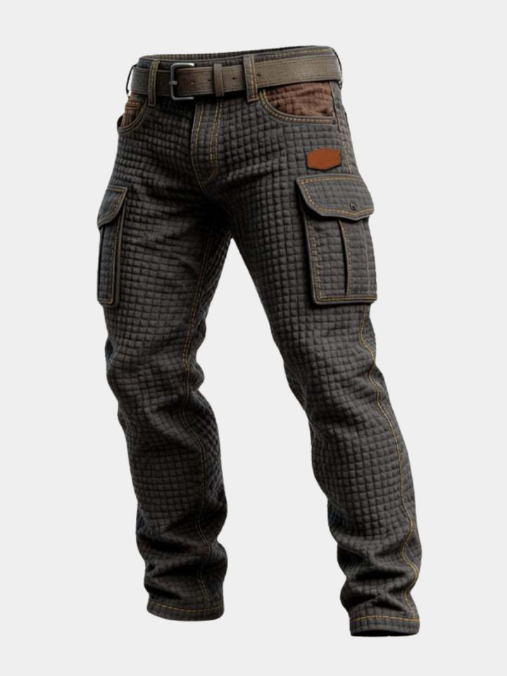 Herrebukser Slim Fit Cargo Strukturmønster Sidelommer