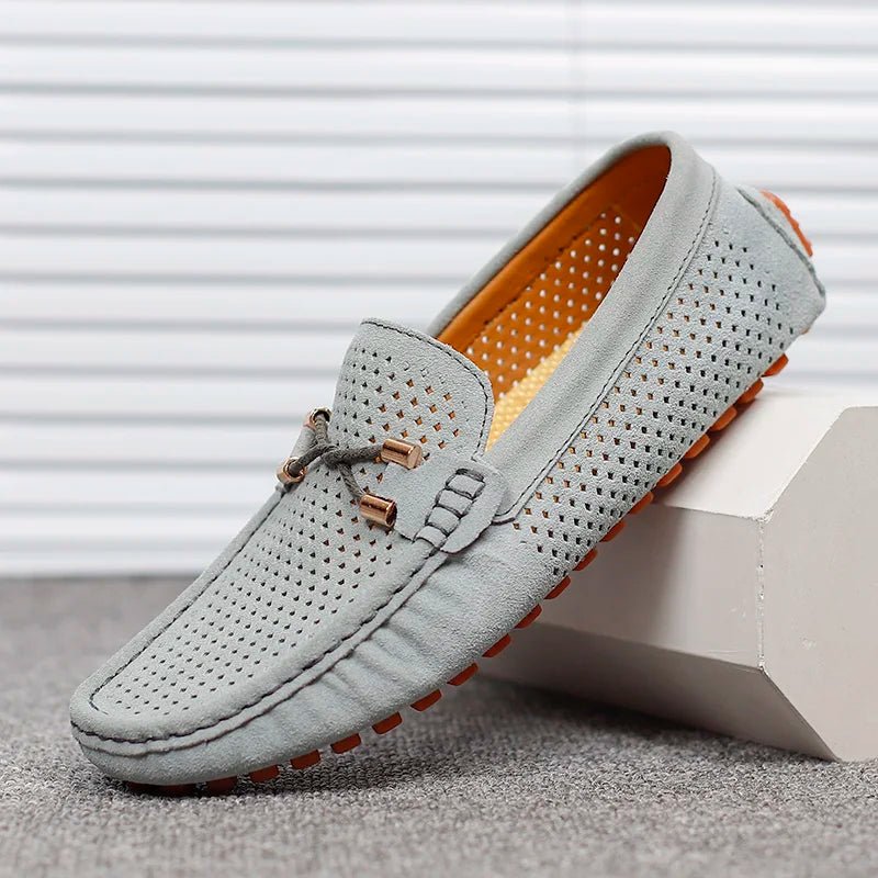 Herreloafers Perforeret Ruskind Slip-On Sommer - Grau