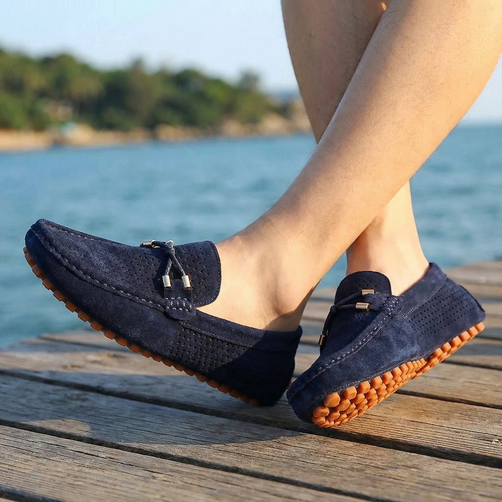 Herreloafers Perforeret Ruskind Slip-On Sommer