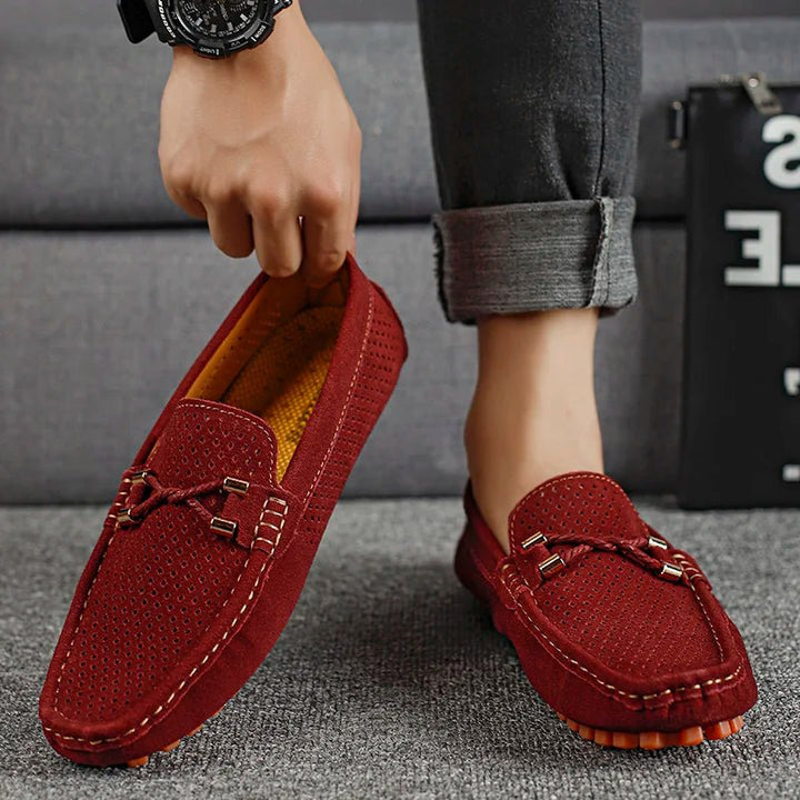 Herreloafers Perforeret Ruskind Slip-On Sommer