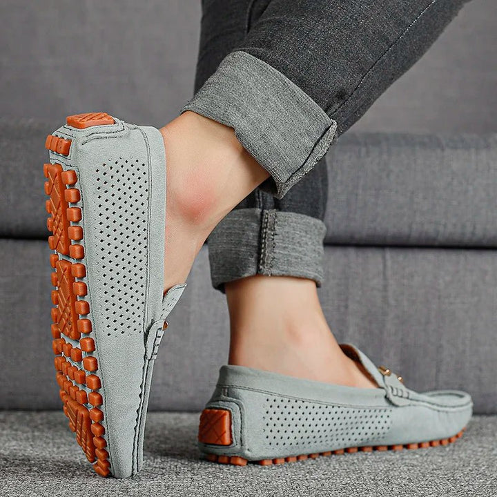 Herreloafers Perforeret Ruskind Slip-On Sommer