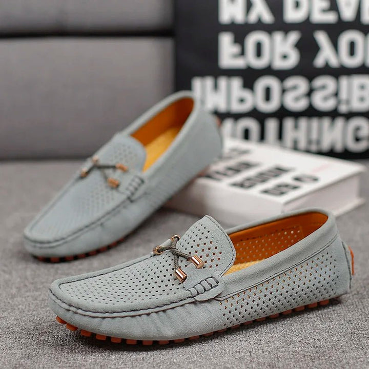 Herreloafers Perforeret Ruskind Slip-On Sommer