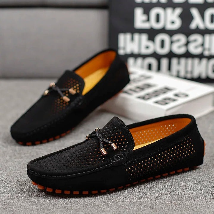 Herreloafers Perforeret Ruskind Slip-On Sommer
