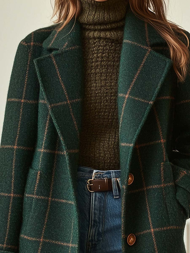 Jennifer Wool Check Coat - Freya Kobenhavn