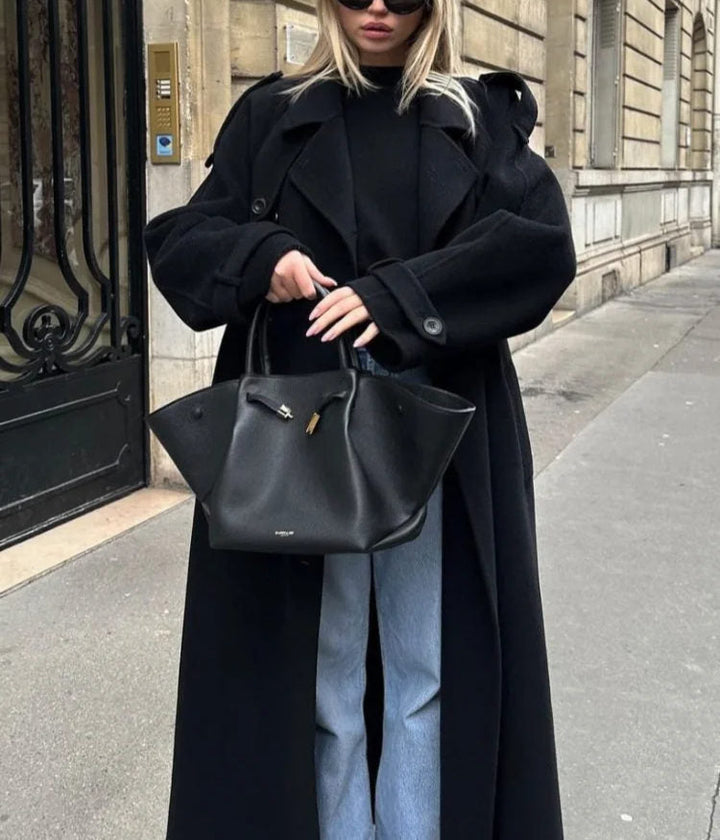 Elfriede | Dame Løs Lang Vinterfrakke