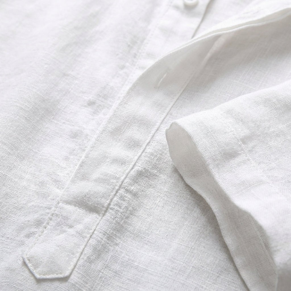 Mænd Afslappet Lærred Henley Skjorte Mao Krave