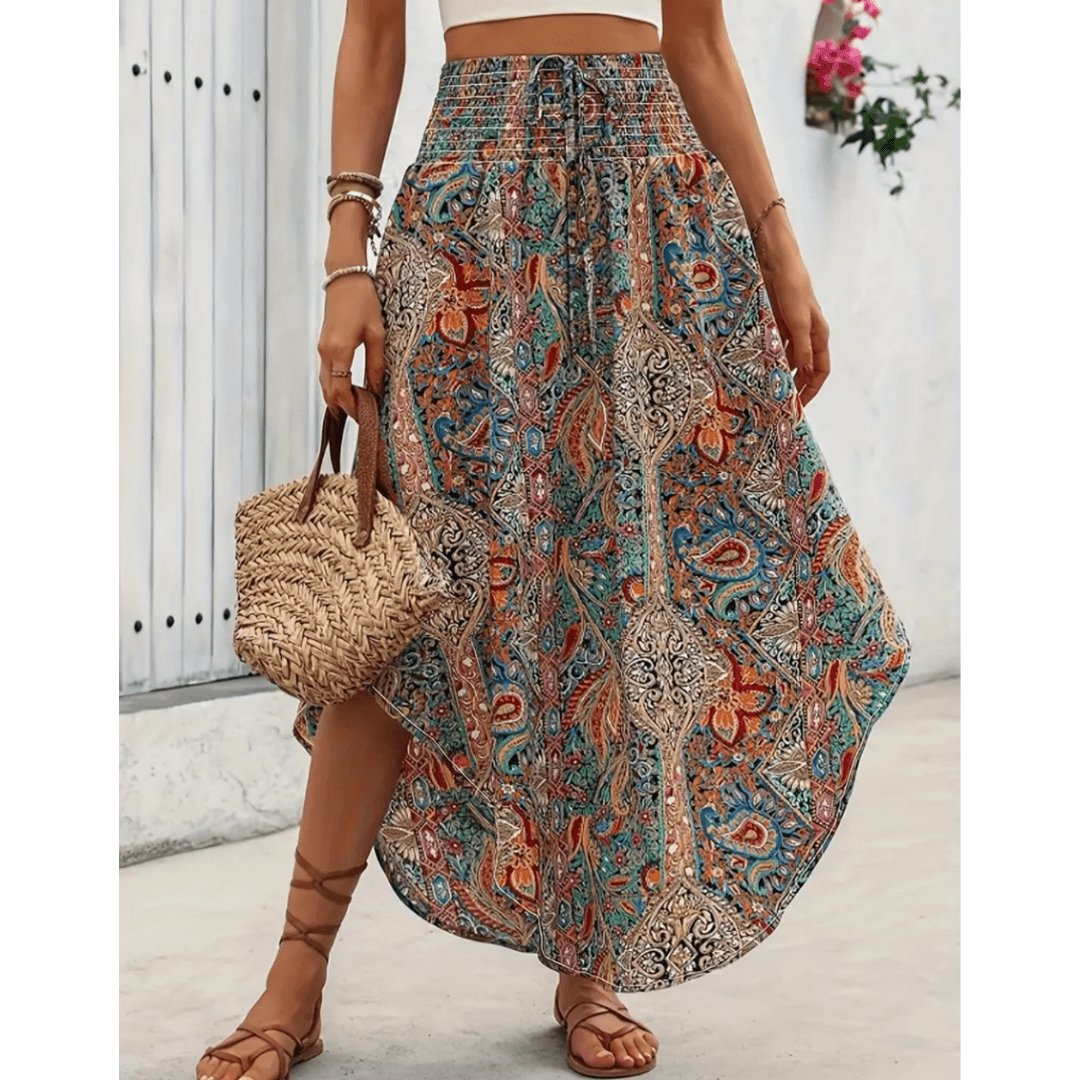 Regitze | Stilfuld Casual Maxi-nederdel med Print - Freya Kobenhavn