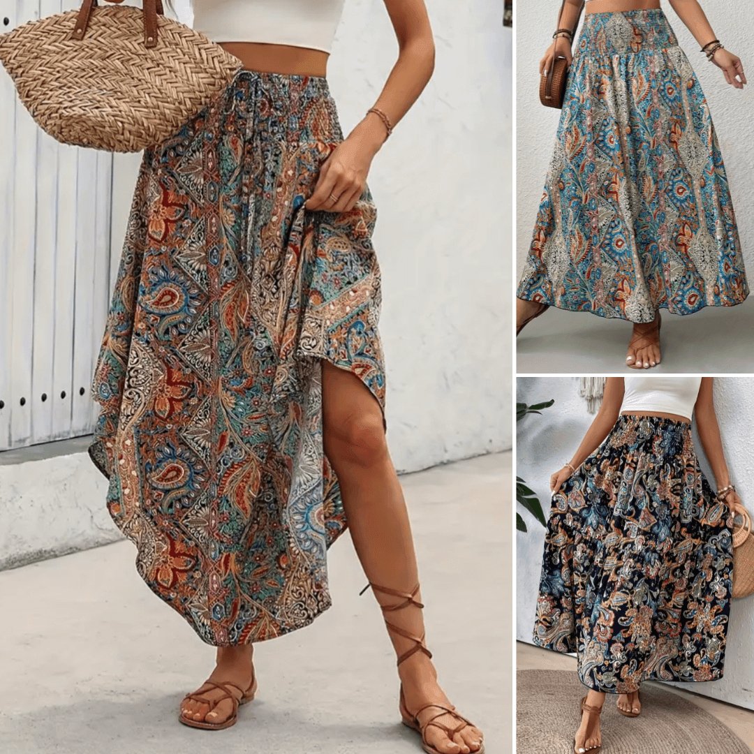 Regitze | Stilfuld Casual Maxi-nederdel med Print - Freya Kobenhavn