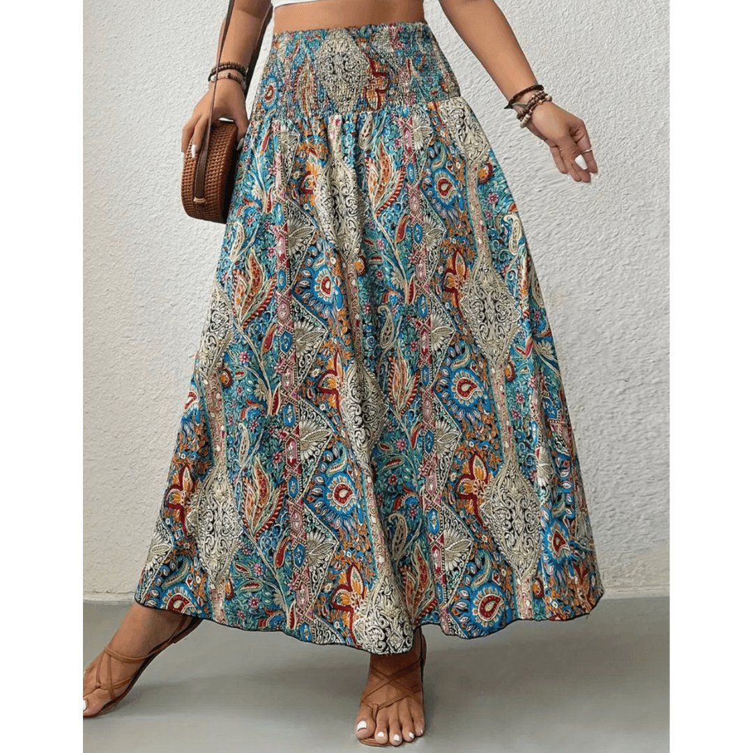 Regitze | Stilfuld Casual Maxi-nederdel med Print - Freya Kobenhavn