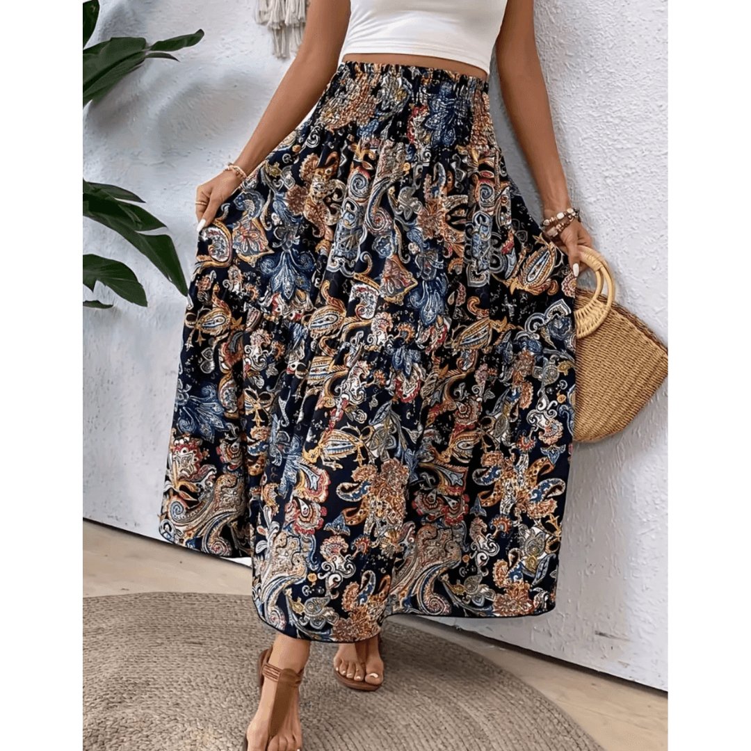 Regitze | Stilfuld Casual Maxi-nederdel med Print - Freya Kobenhavn