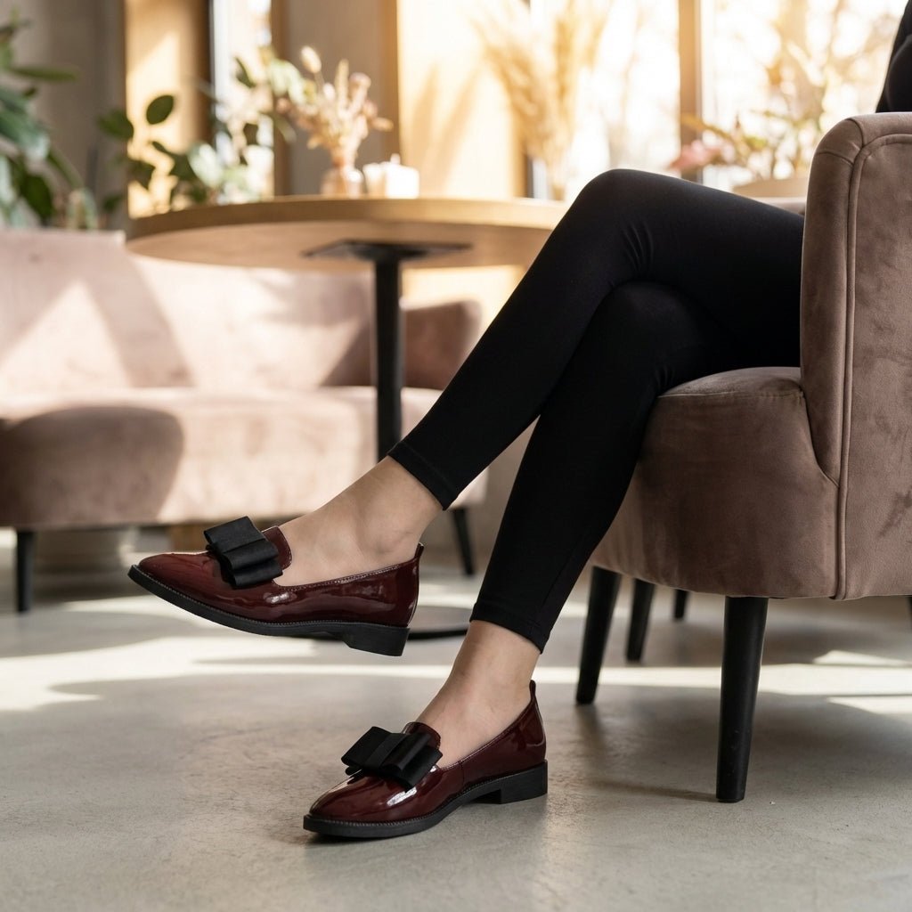 Orthopedic Loafers Dame Patent Læder Spids Tå