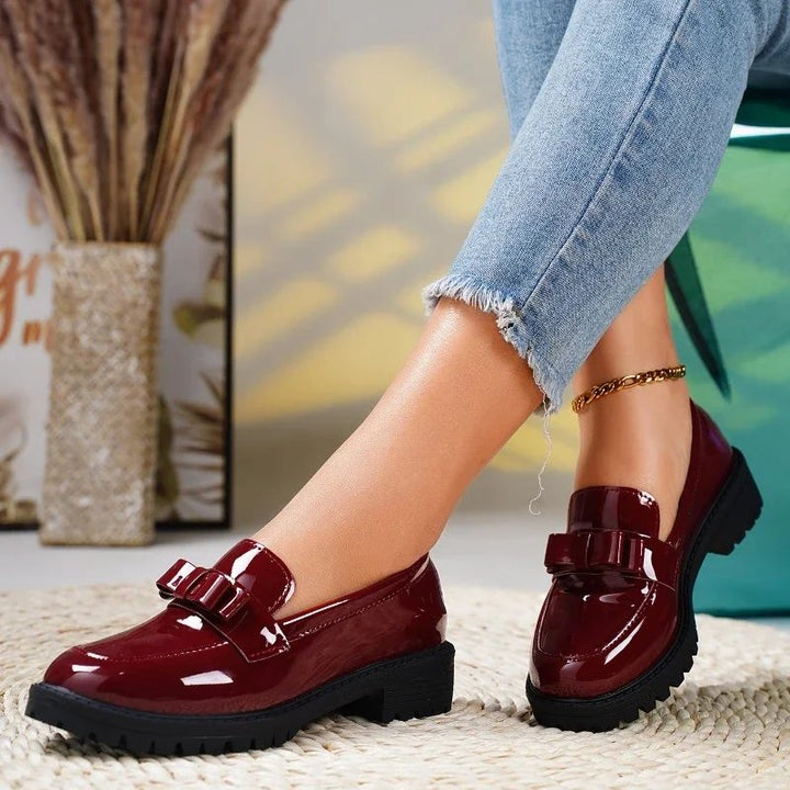 Orthopedic Loafers Patent Læder Slip-On Chunky Sål
