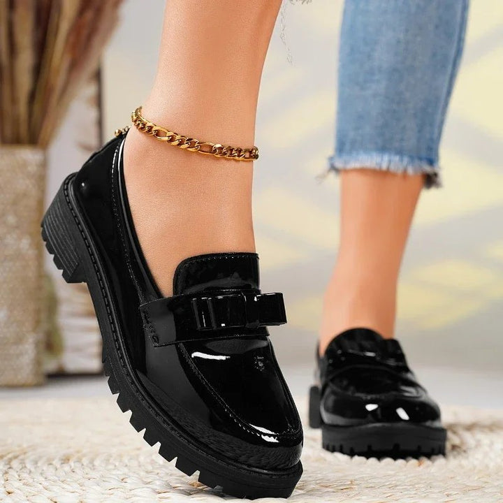 Orthopedic Loafers Patent Læder Slip-On Chunky Sål