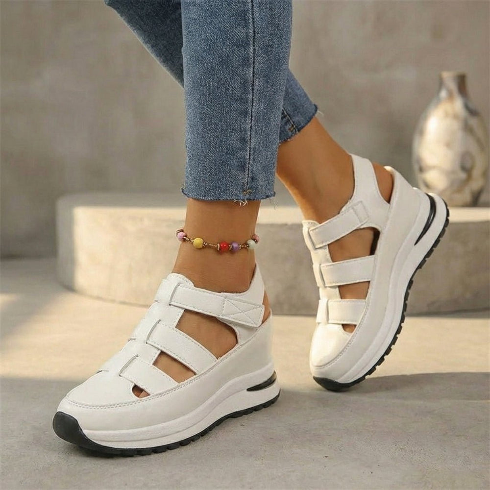 Orthopediske Loafers Platform Sneaker Sandaler Lukket Tå - White