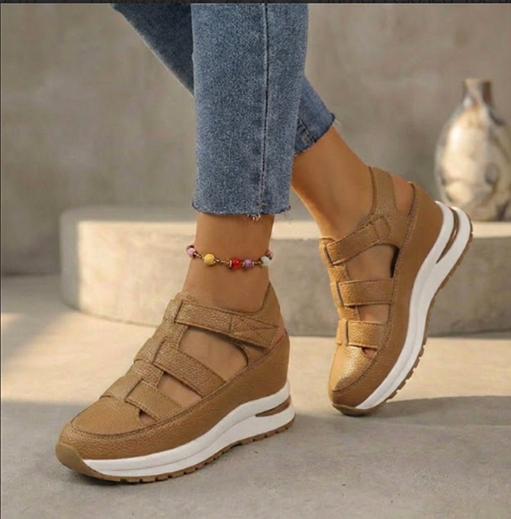 Orthopediske Loafers Platform Sneaker Sandaler Lukket Tå - Mocha