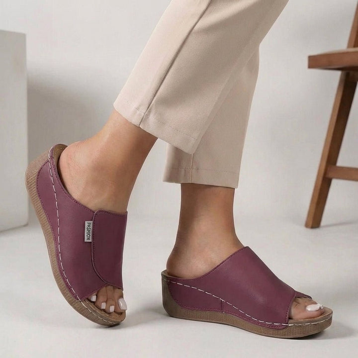 Ortopædiske Kilesko Sandaler Slip-On Åben Tå Dame - Purple