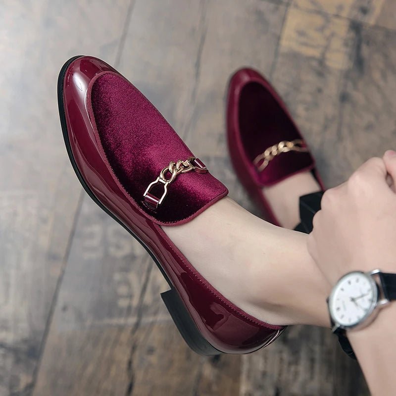 Ortopædiske Loafers Slip-On Velour Guldkæde Komfort - Red