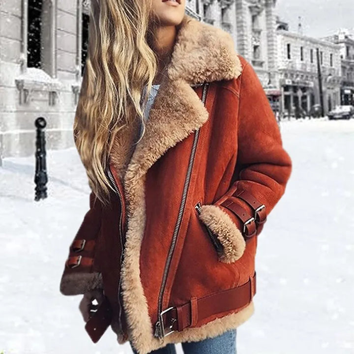 Hanne™ | Stilfuld Shearling Aviator Jakke - Freya Kobenhavn