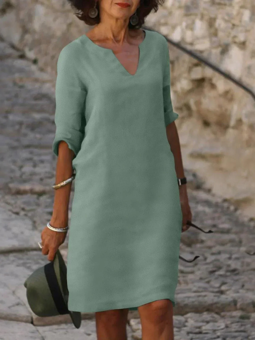 Skylar™ | Elegant Dress with V-Neck - Freya Kobenhavn
