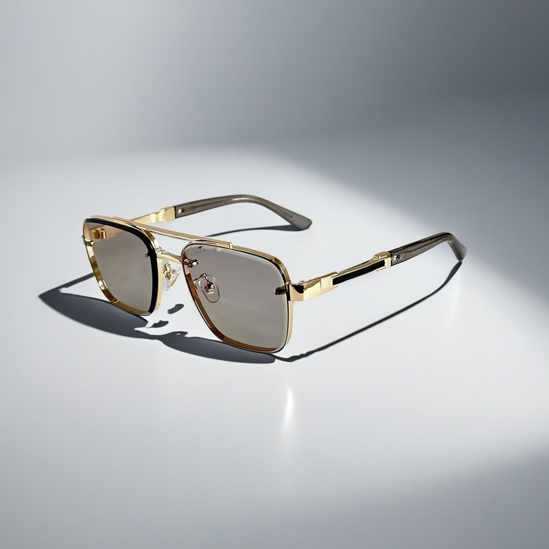 Sunglasses Aviator Firkantet Guld Metal Gradient - Gold