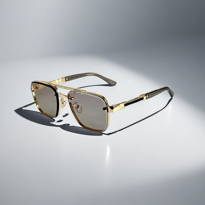 Sunglasses Aviator Firkantet Guld Metal Gradient - Gold
