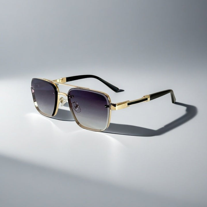 Sunglasses Aviator Firkantet Guld Metal Gradient - Purple