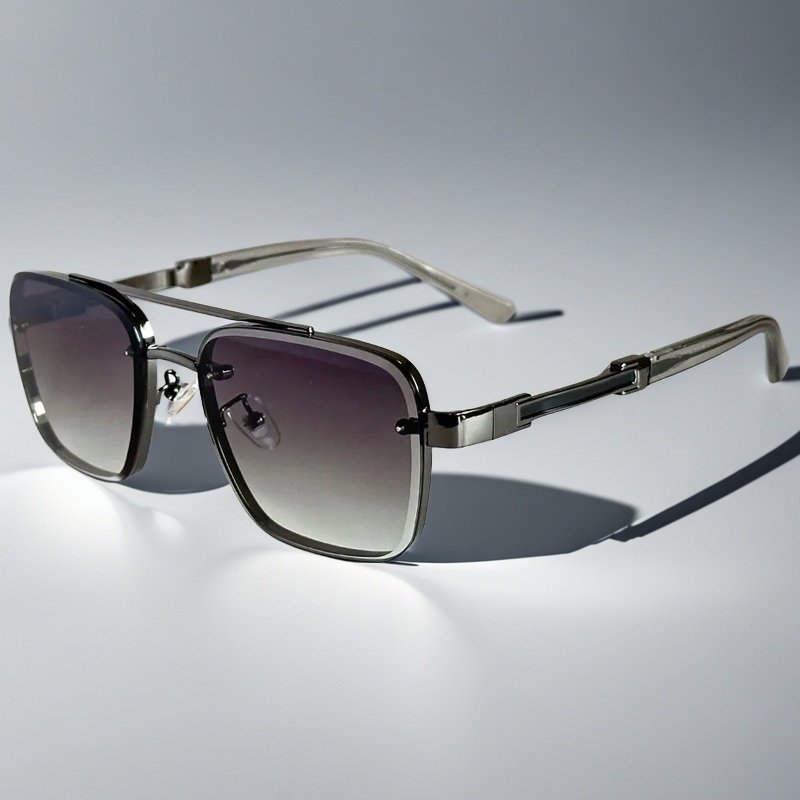 Sunglasses Aviator Firkantet Guld Metal Gradient - Gray