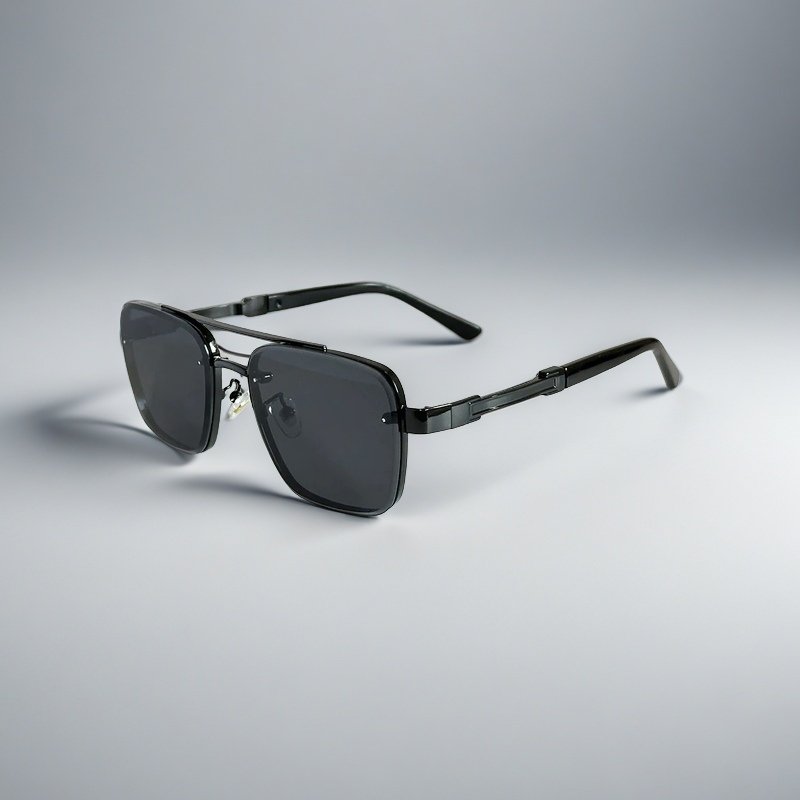 Sunglasses Aviator Firkantet Guld Metal Gradient - Black