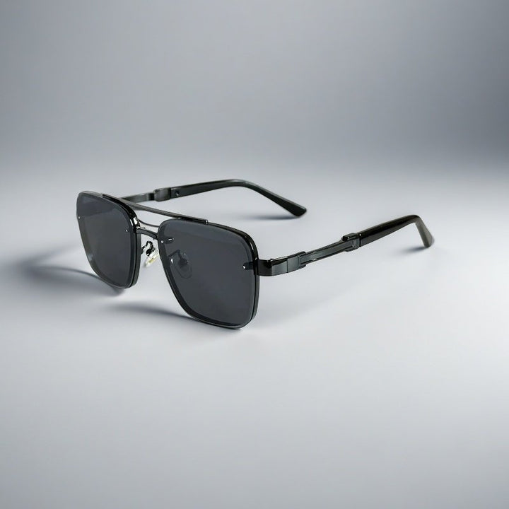 Sunglasses Aviator Firkantet Guld Metal Gradient - Black