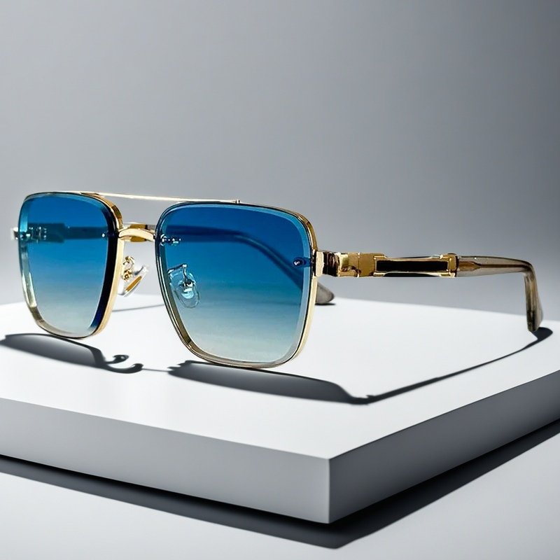 Sunglasses Aviator Firkantet Guld Metal Gradient