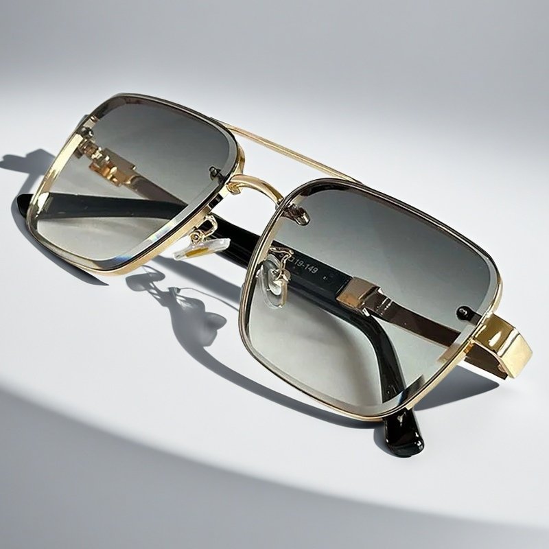 Sunglasses Aviator Firkantet Guld Metal Gradient