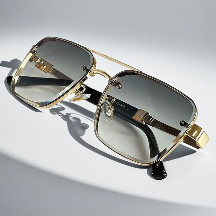 Sunglasses Aviator Firkantet Guld Metal Gradient