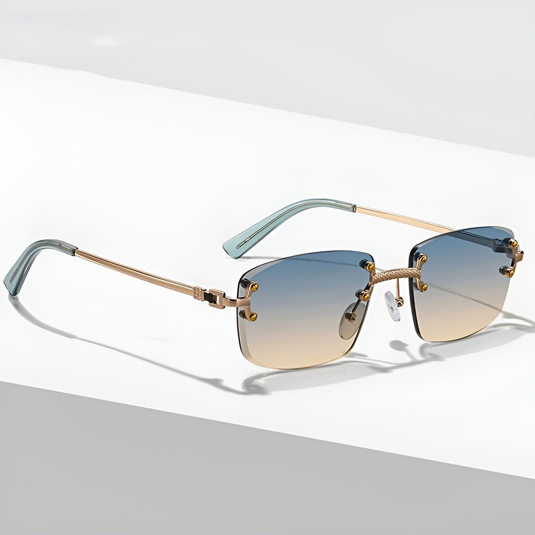 Sunglasses Aviator Gradient Metal Rimless UV400