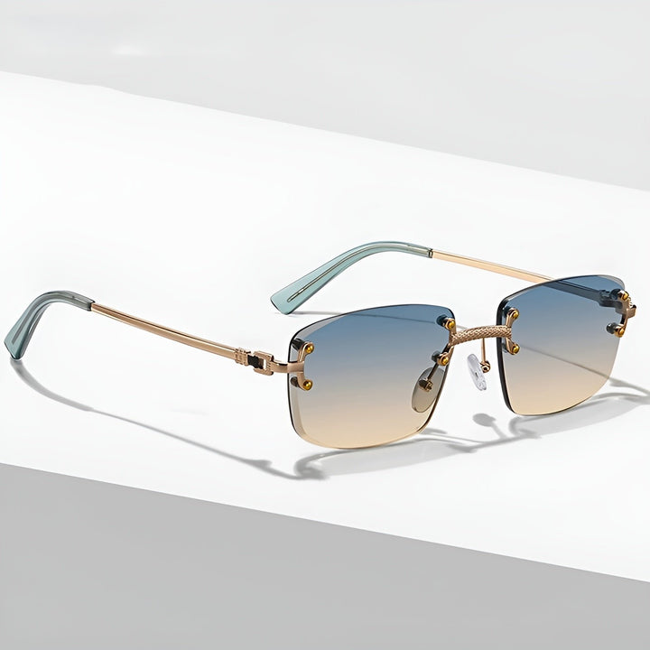 Sunglasses Aviator Gradient Metal Rimless UV400